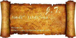Jakó Titánia névjegykártya